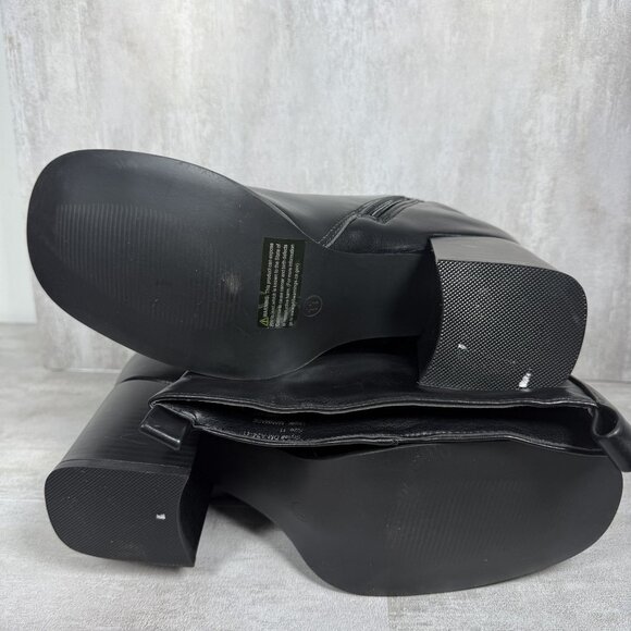 Women's Black knee-High Slouchy Block Heel Side-Zip Boots Shoe Size‎ 11-NEW - Picture 6 of 8